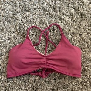 MIDORI. Maroon bikini top.